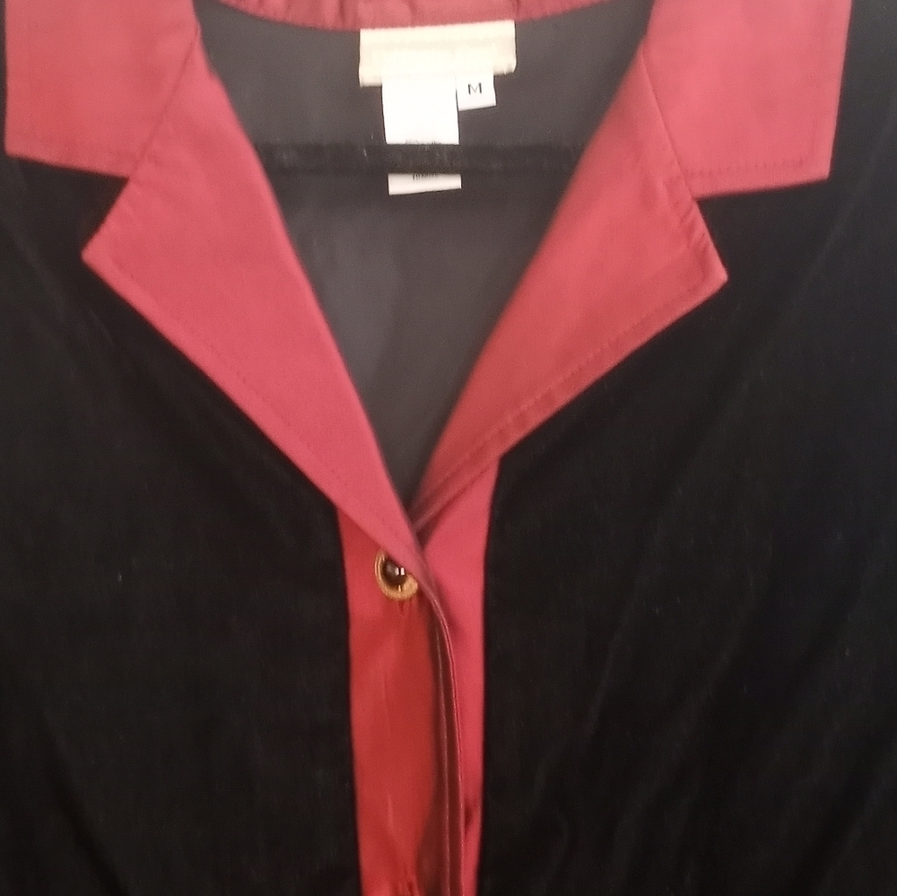 Charter Club Velvet Blazer Hemmed Cuffed With Metallic Embroidered Tapestry - Picture 5 of 9